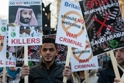 عکس/ تظاهرات انگلیسی ها  در اعتراض به سفر بن سلمان به لندن