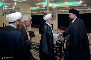 حضور سید حسن خمینی در مراسم سالگرد حجت الاسلام و المسلمین محتشمی پور
