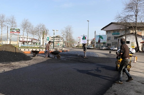 آغاز مرمت آسفالت خیابانهای شهر لاهیجان