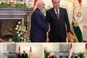 ژست جالب رئیس‌جمهور تاجیکستان در دیدار با ظریف + عکس