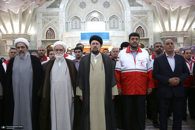 تجدید میثاق رییس و امدادگران جمعیت هلال احمر با ارمان های امام راحل