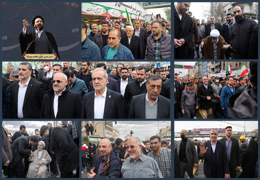  حضور شخصیت های سیاسی در راهپیمایی 22 بهمن در سراسر کشور 