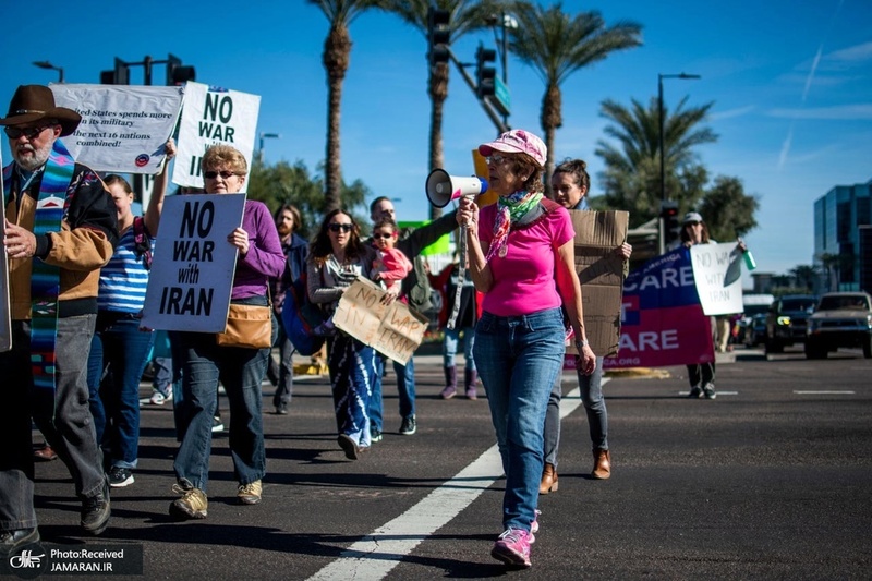 تظاهرات در محکومیت ترور حاج قاسم سلیمانی در شهرهای مختلف آمریکا