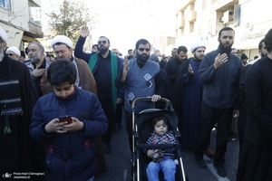 دسته عزاداری روز شهادت حضرت زهرا (س) با حضور آیت الله العظمی وحید خراسانی