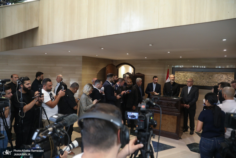 نشست خبری علی لاریجانی در بیروت