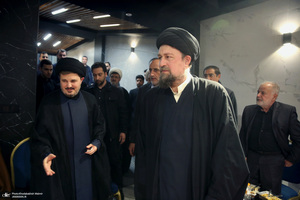 حضور سید حسن خمینی در منزل آیت الله امام جمارانی