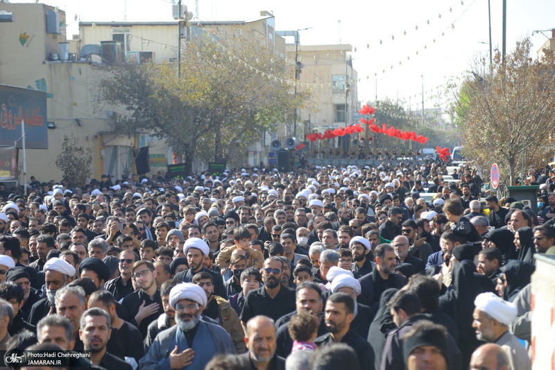 دسته عزاداری روز شهادت حضرت زهرا (س) با حضور آیت الله العظمی وحید خراسانی