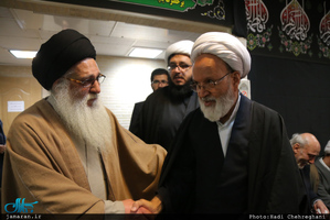 مراسم عزاداری حضرت زهرا(س) در مدرسه علمیه با حضور سید علی خمینی