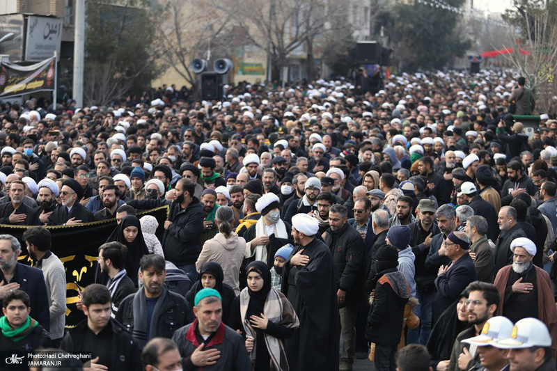 دسته عزاداری روز شهادت حضرت زهرا (س) با حضور آیت الله العظمی وحید خراسانی