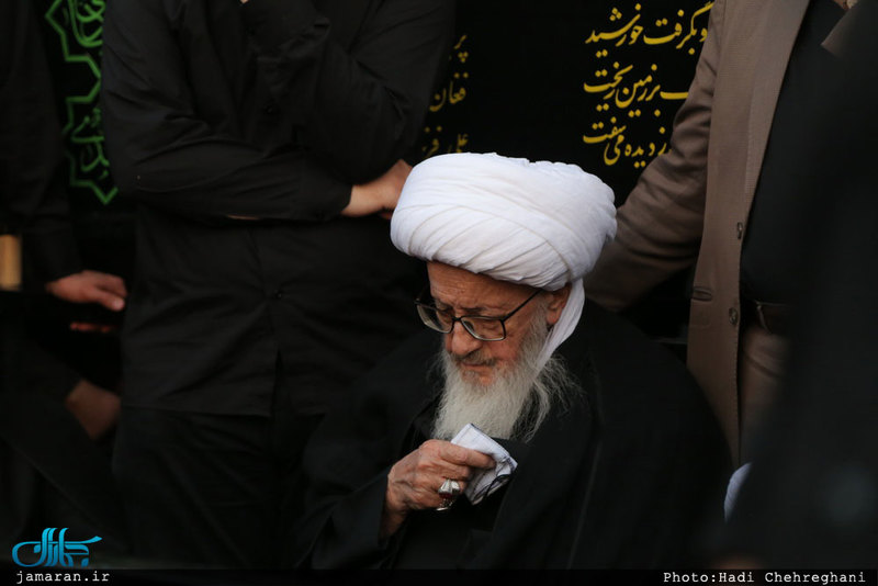 دسته عزای شهادت امیرالمؤمنین علی(ع) با حضور آیت الله العظمی وحید خراسانی