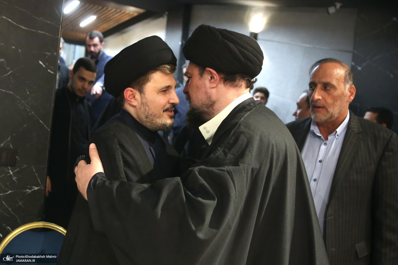 حضور سید حسن خمینی در منزل آیت الله امام جمارانی