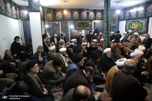 عزاداری شهادت حضرت فاطمه(س) در بیت آیت الله دوستی زنجانی با حضور سید حسن خمینی