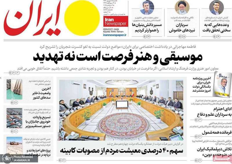 گزیده روزنامه های 15 شهریور 1404