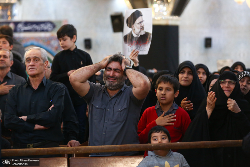 مراسم خاکسپاری شهید حسین امیرعبداللهیان در حرم حضرت عبدالعظیم حسنی (ع)