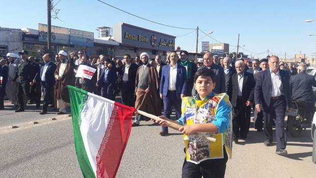 راهپیمایی شکوه وحدت در گتوند برگزار شد