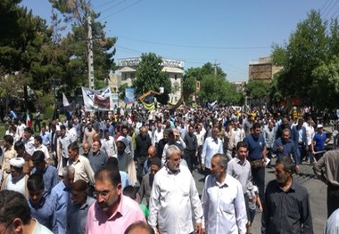 مردم نهاوند با حضور در راهپیمایی فریاد آزادی قدس را سر دادند