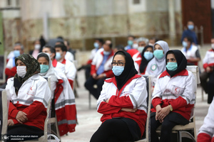 دیدار رئیس و اعضای جمعیت هلال‌احمر  با سید حسن خمینی