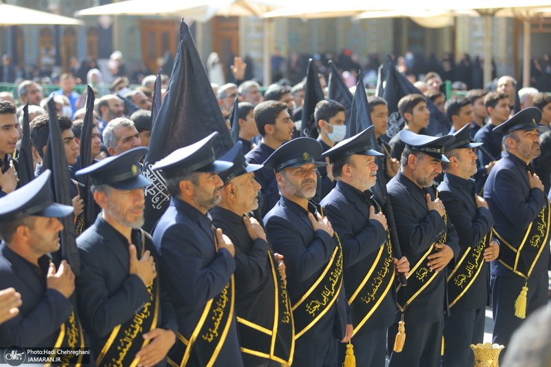 دسته عزاداری خادمین حرم مطهر حضرت معصومه (س) در سالروز شهادت امام رضا (ع)