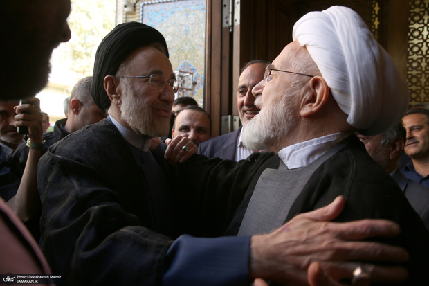 دیدار سید محمد خاتمی و مهدی کروبی در حسینیه جماران، امروز  + عکس