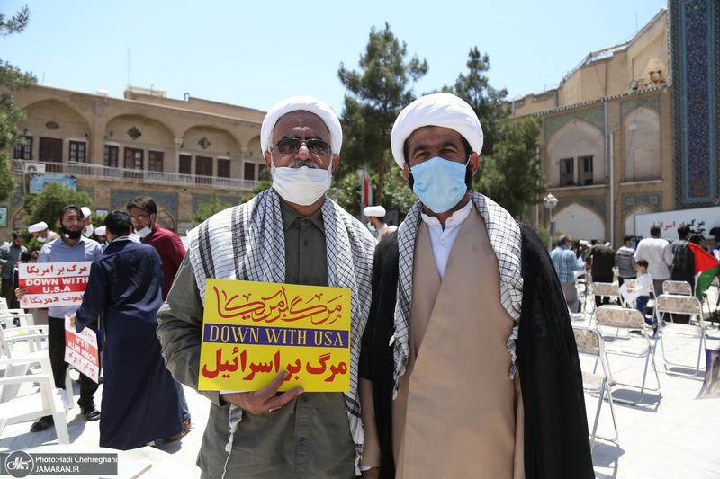 تجمع طلاب و اساتید حوزه علمیه قم در حمایت از مردم فلسطین و محکومیت حادثه تروریستی افغانستان‎