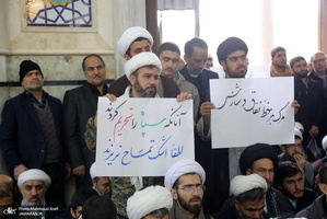 اجتماع طلاب در محکوم کردن اقدام تروریستی دولت آمریکا در به شهادت حاج قاسم سلیمانی