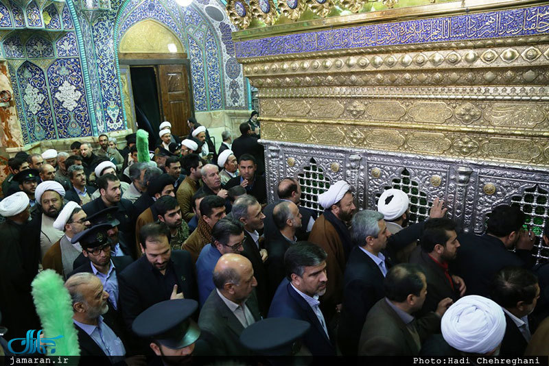 آیین خطبه خوانی همزمان با آغاز دهه فجر در حرم کریمه اهل بیت(س)