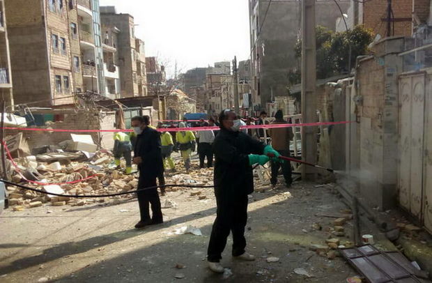 انفجاز گاز یک ساختمان ۴ طبقه را در بومهن ویران کرد