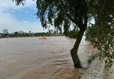 بوستان های ساحلی دزفول به زیر آب رفتند