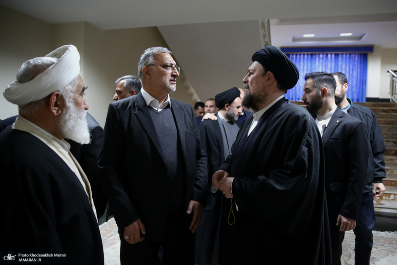 دیدار شهردار و اعضای شورای شهر تهران با سید حسن خمینی