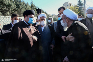 مراسم تشییع همسر آیت الله ری شهری با حضور سید حسن خمینی