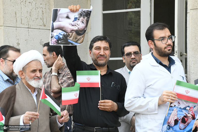 تجمع «از کربلای ایران تا کربلای غزه؛ یادمان شهدای کودک ایران و غزه» در بیمارستان امام خمینی
