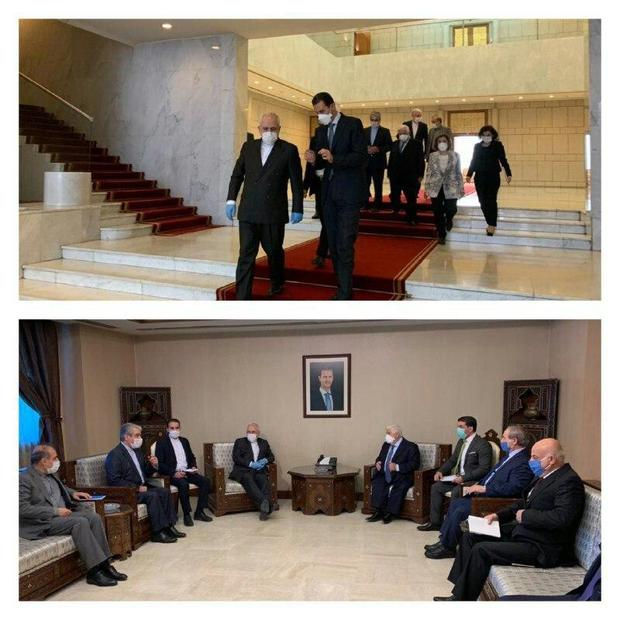  ظریف با بشار اسد و همتای سوری خود دیدار کرد