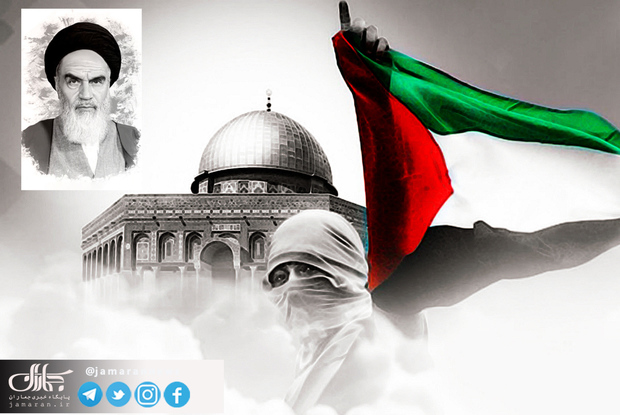 امام خمینی: تا کى باید قدس‌ شما در زیر چکمه تفاله‌‌هاى امریکا، اسرائیل غاصب پایکوب شود؟