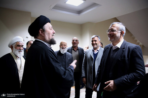 دیدار شهردار و اعضای شورای شهر تهران با سید حسن خمینی