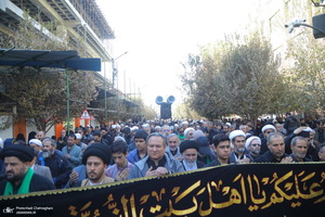 دسته عزاداری روز شهادت حضرت زهرا (س) با حضور آیت الله العظمی وحید خراسانی