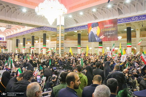 مراسم استقبال و وداع با پیکر مطهر شهید علی لاریجانی در قم
