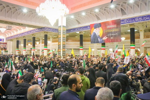 مراسم استقبال و وداع با پیکر مطهر شهید علی لاریجانی در قم