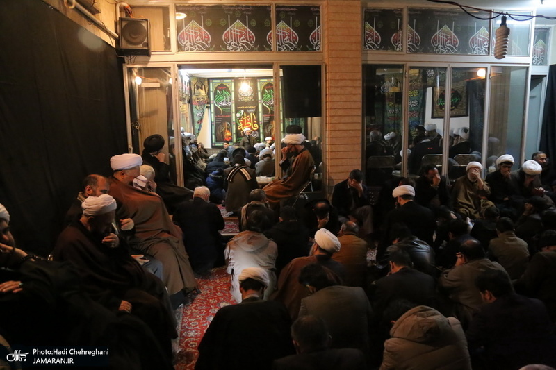 عزاداری شهادت حضرت فاطمه(س) در بیت آیت الله دوستی زنجانی با حضور سید حسن خمینی