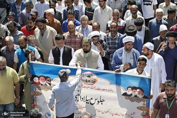 گزارش تصویری/ مراسم میلاد پیامبر اکرم (ص) در کشمیر هند برگزار شد