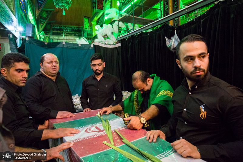 مراسم عزاداری شب شهادت حضرت رقیه(س) و تشییع پیکر پاک شهید تازه تفحص در تکیه دربند