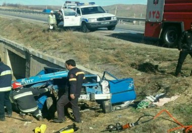 واژگونی خودرو در البرز یک کشته بر جا گذاشت