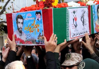 تشییع پیکر شهید تازه تفحص شده دوران دفاع مقدس در لنگرود