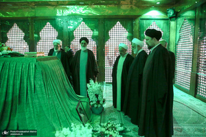 تجدید میثاق رئیس قوه قضائیه و مسئولان عالی قضایی با آرمان‌های حضرت امام خمینی (س)