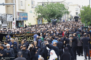 دسته عزاداری روز شهادت امام جعفر صادق (ع) با حضور آیت الله العظمی وحید خراسانی