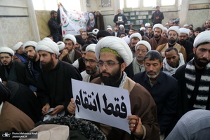 اجتماع طلاب در محکوم کردن اقدام تروریستی دولت آمریکا در به شهادت حاج قاسم سلیمانی