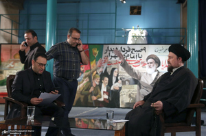 پشت صحنه برنامه تلویزیونی «صف اول» با حضور سید حسن خمینی