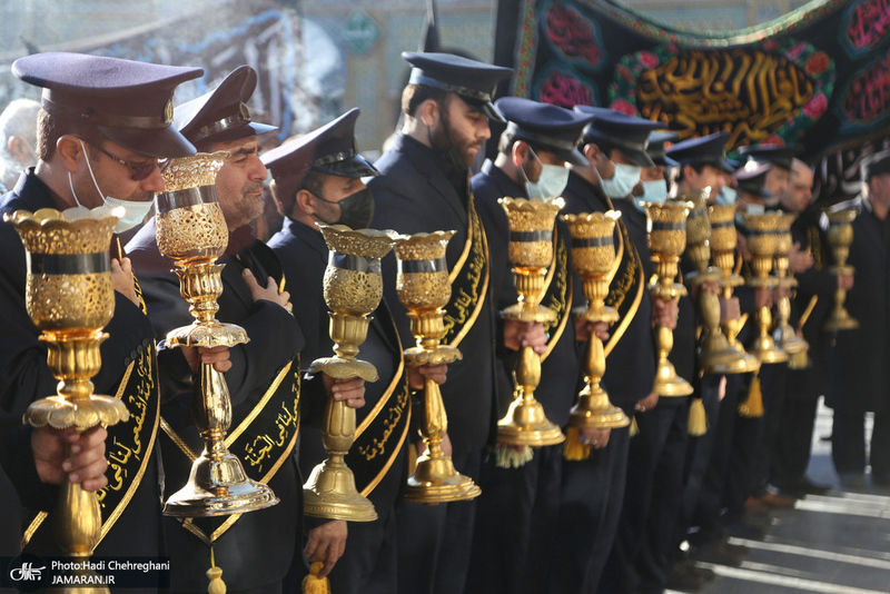 دسته عزاداری خادمان حرم کریمه اهل بیت (ع) در روز شهادت حضرت زهرا (س)‎‎