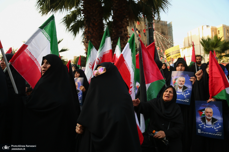 تجمع مردم تهران در محکومیت ترور «اسماعیل هنیه»