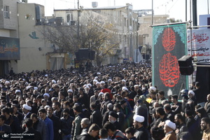 دسته عزاداری روز شهادت حضرت زهرا (س) با حضور آیت الله العظمی وحید خراسانی