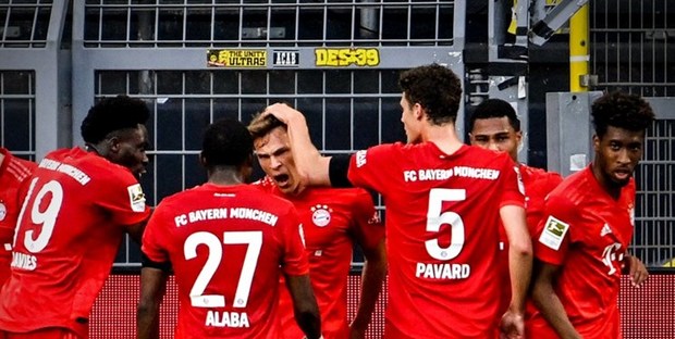 بایرن‌مونیخ با برتری در زمین دورتموند به هشتمین قهرمانی متوالی نزدیک شد
